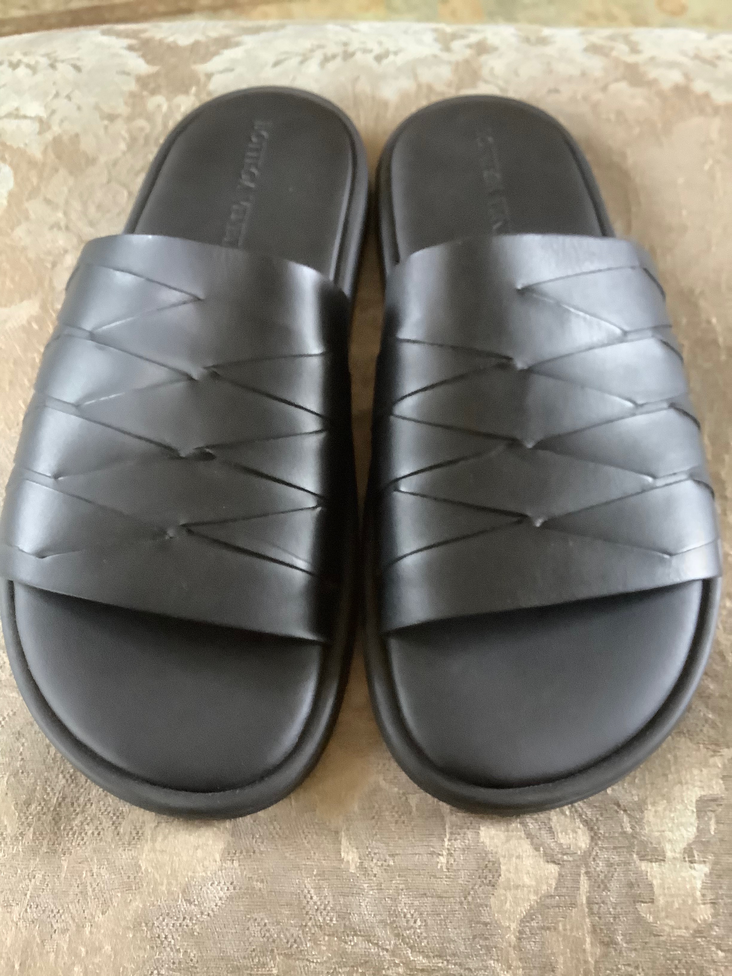 Men's Bottega Veneta Douglas Slides Size 42 Brown leather