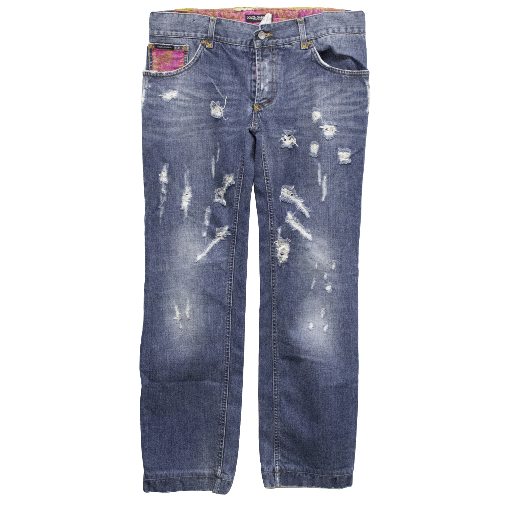 Preowned New Dolce  Gabbana mens distressed jeans Blue