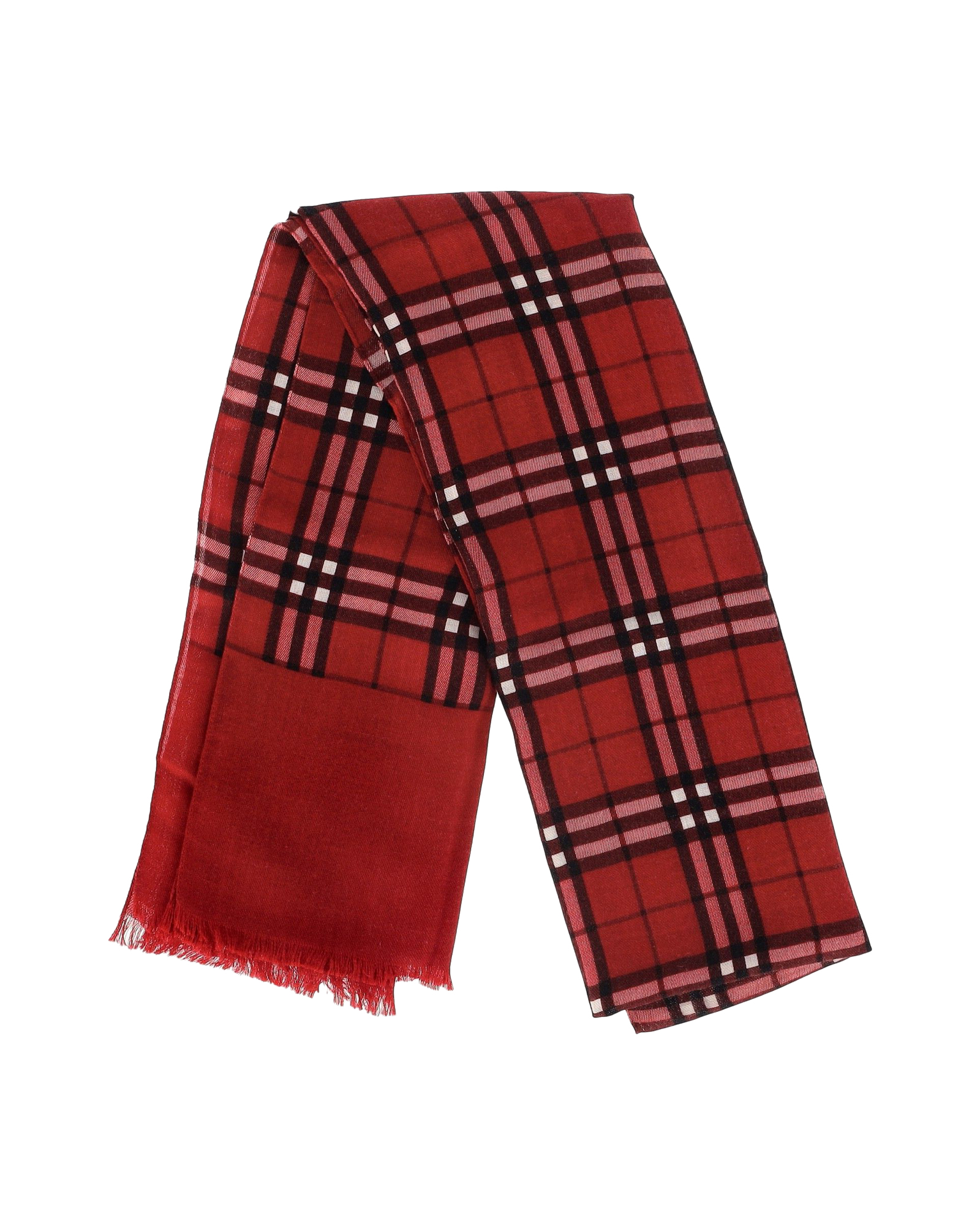 Burberry Red Checked Scarf