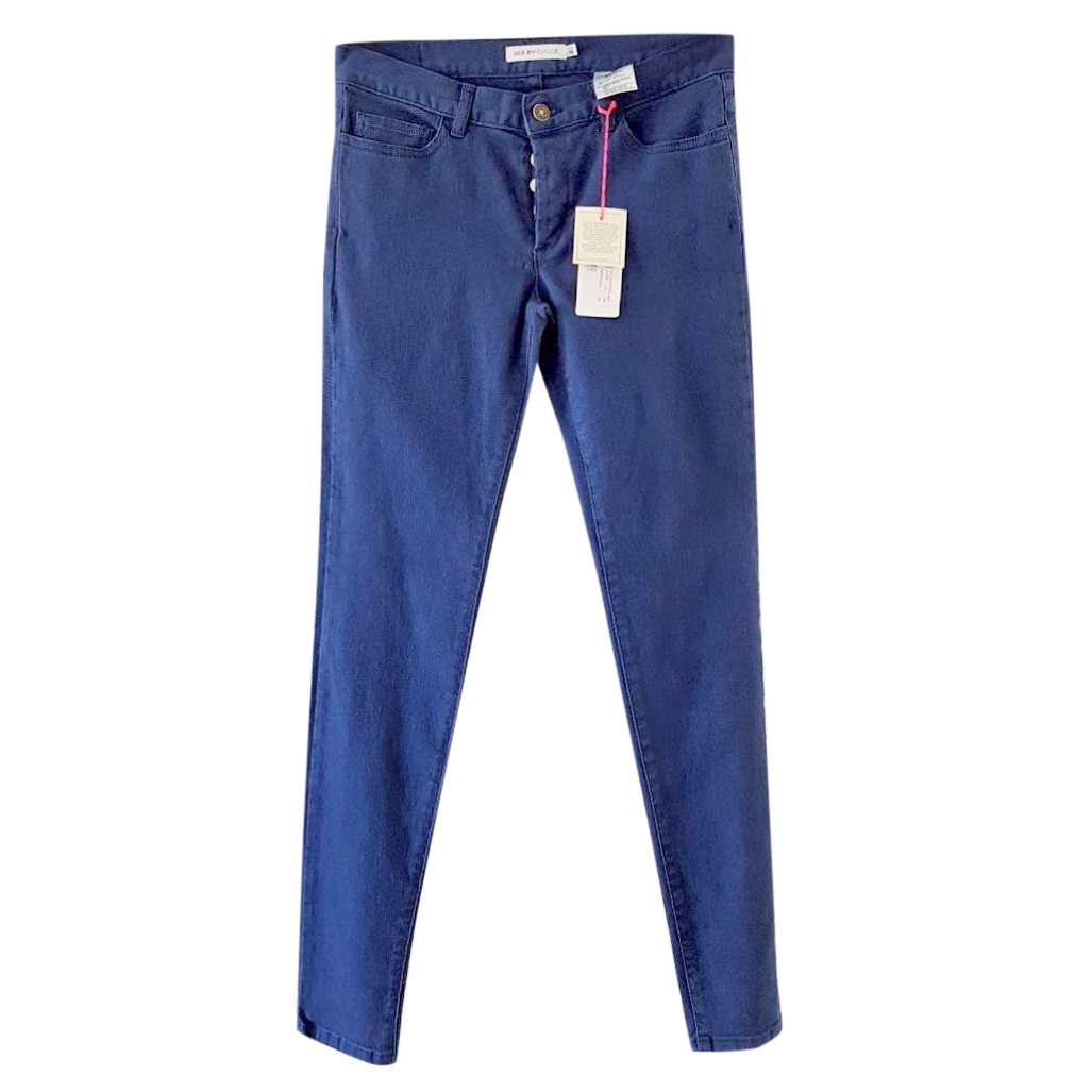 See by Chloe Colour Pop Slim Leg Jeans Size S Blue cotton