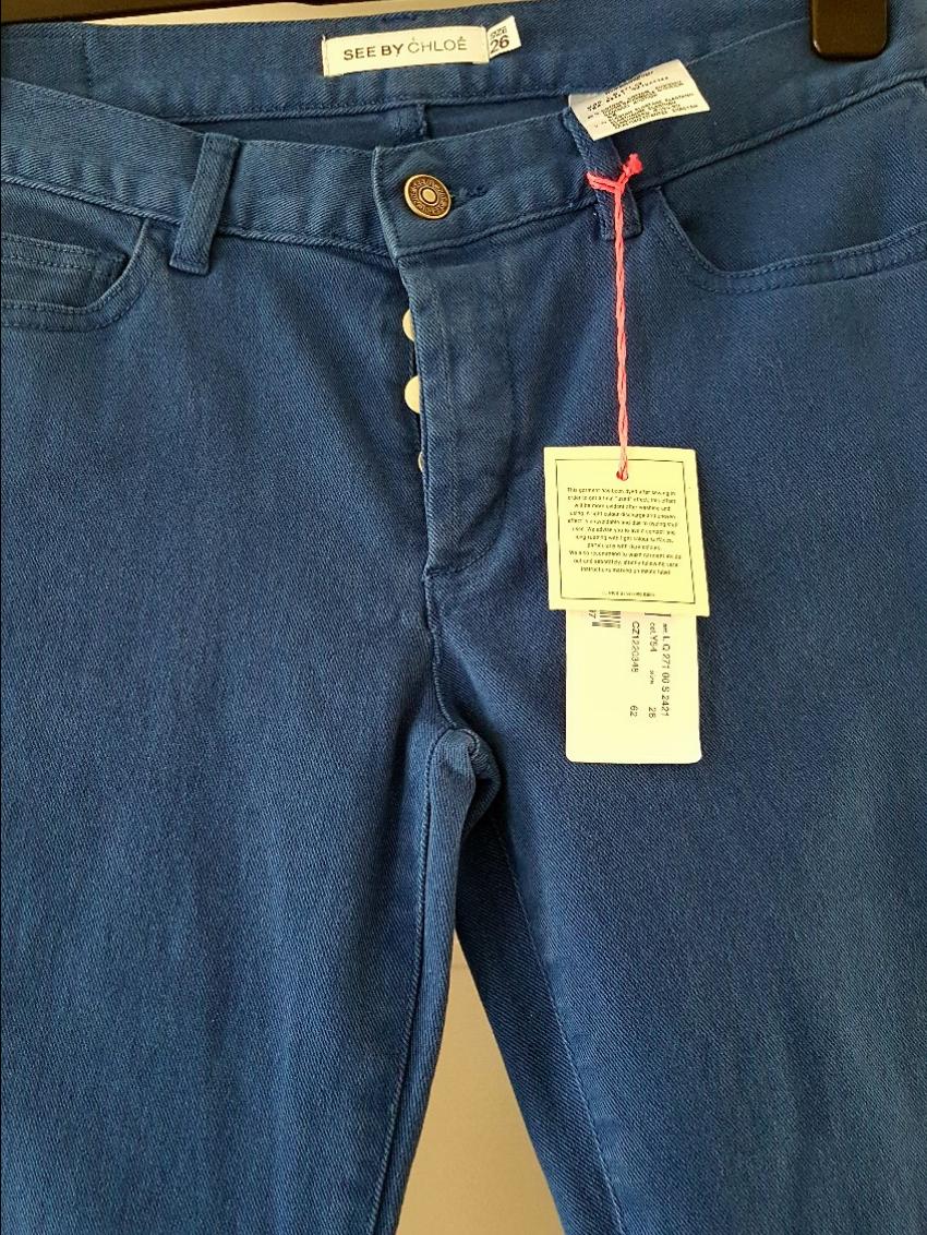 See by Chloe Colour Pop Slim Leg Jeans Size S Blue cotton