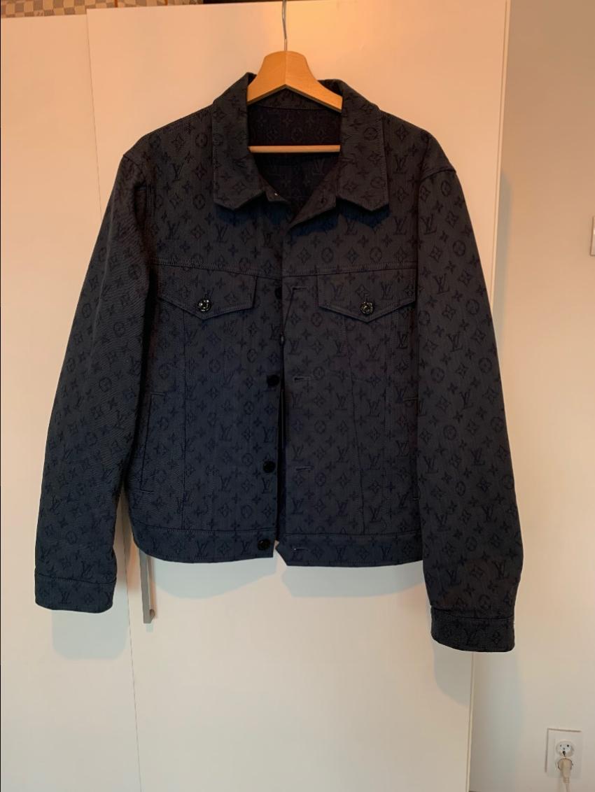 Men's Louis Vuitton Blue Monogram Denim Jacket Size L