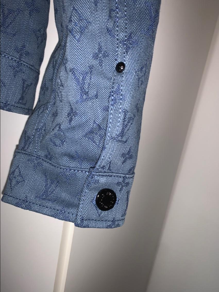 Men's Louis Vuitton Blue Monogram Denim Jacket Size L