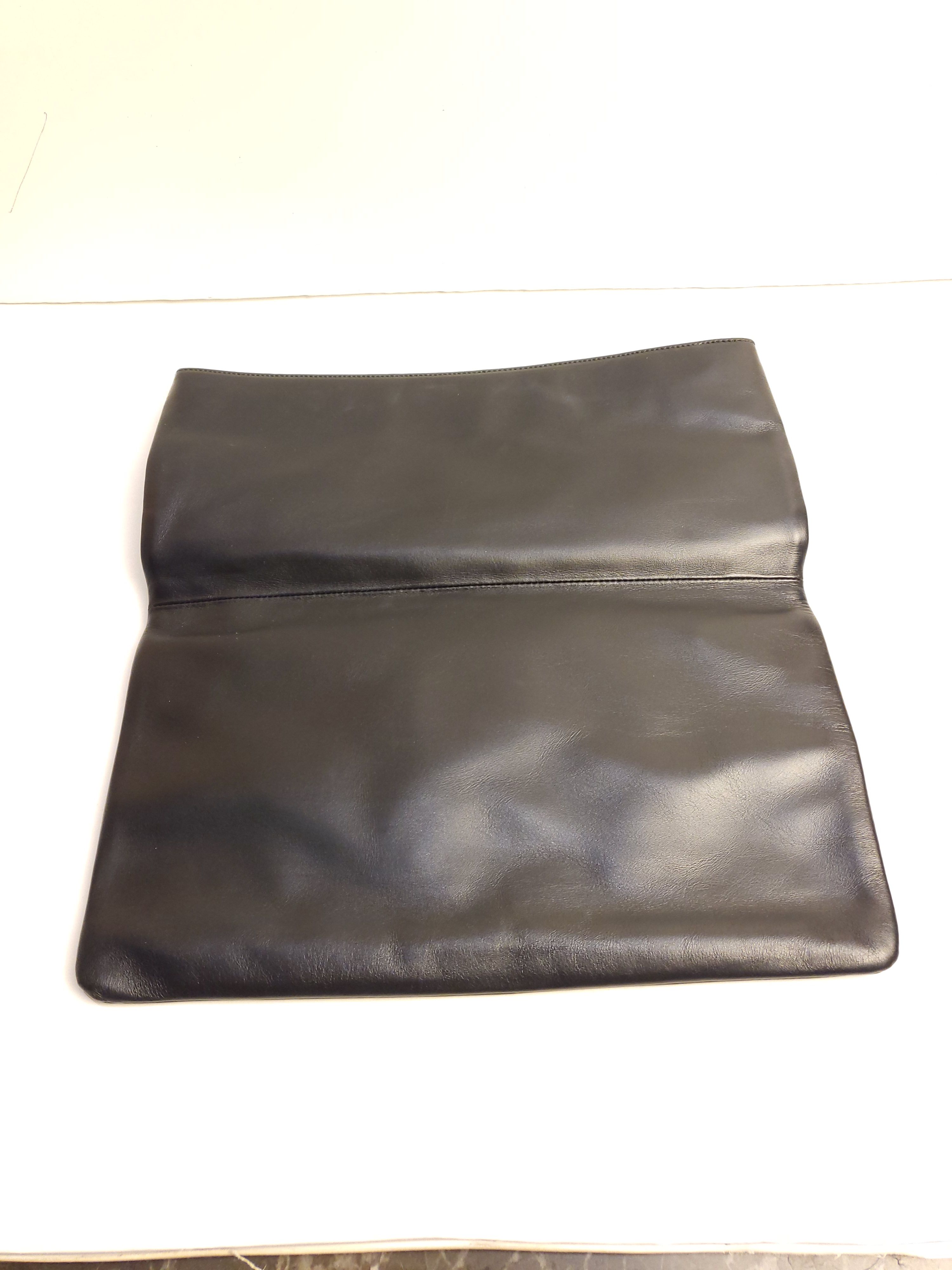 Preowned Saint Laurent black micro-studded clutch bag leather