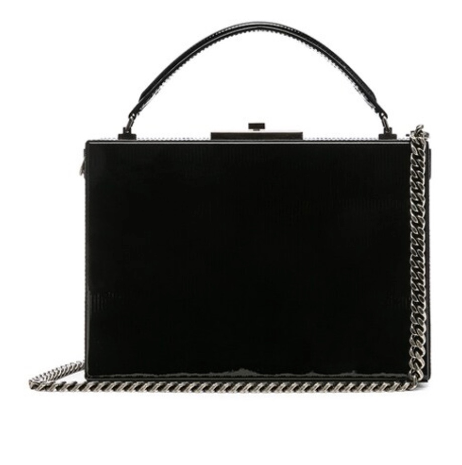 Saint Laurent Black Patent Leather Top Handle Bag