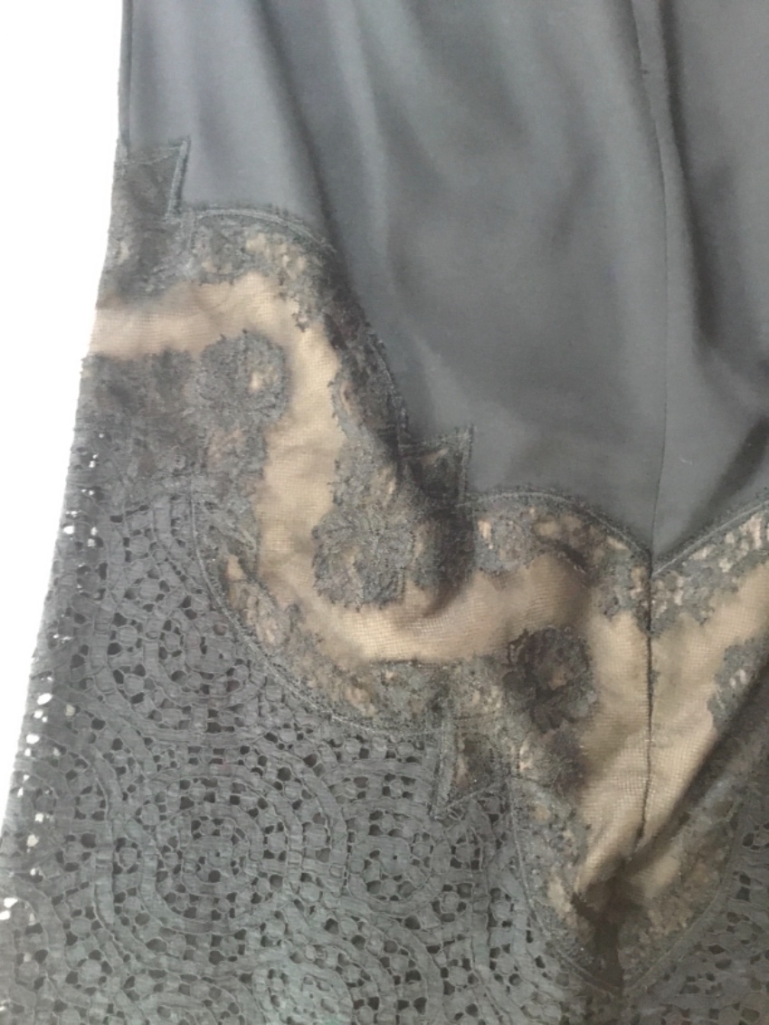 Stella McCartney Black Lace Skirt with Nude Underlay Size S silk