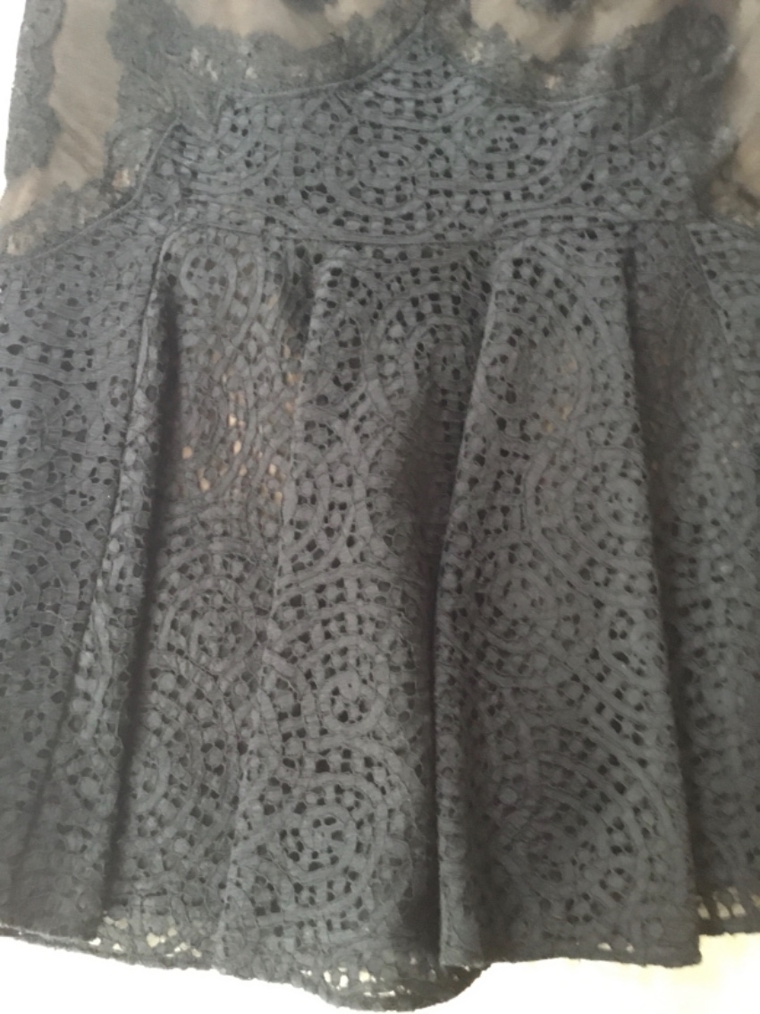 Stella McCartney Black Lace Skirt with Nude Underlay Size S silk