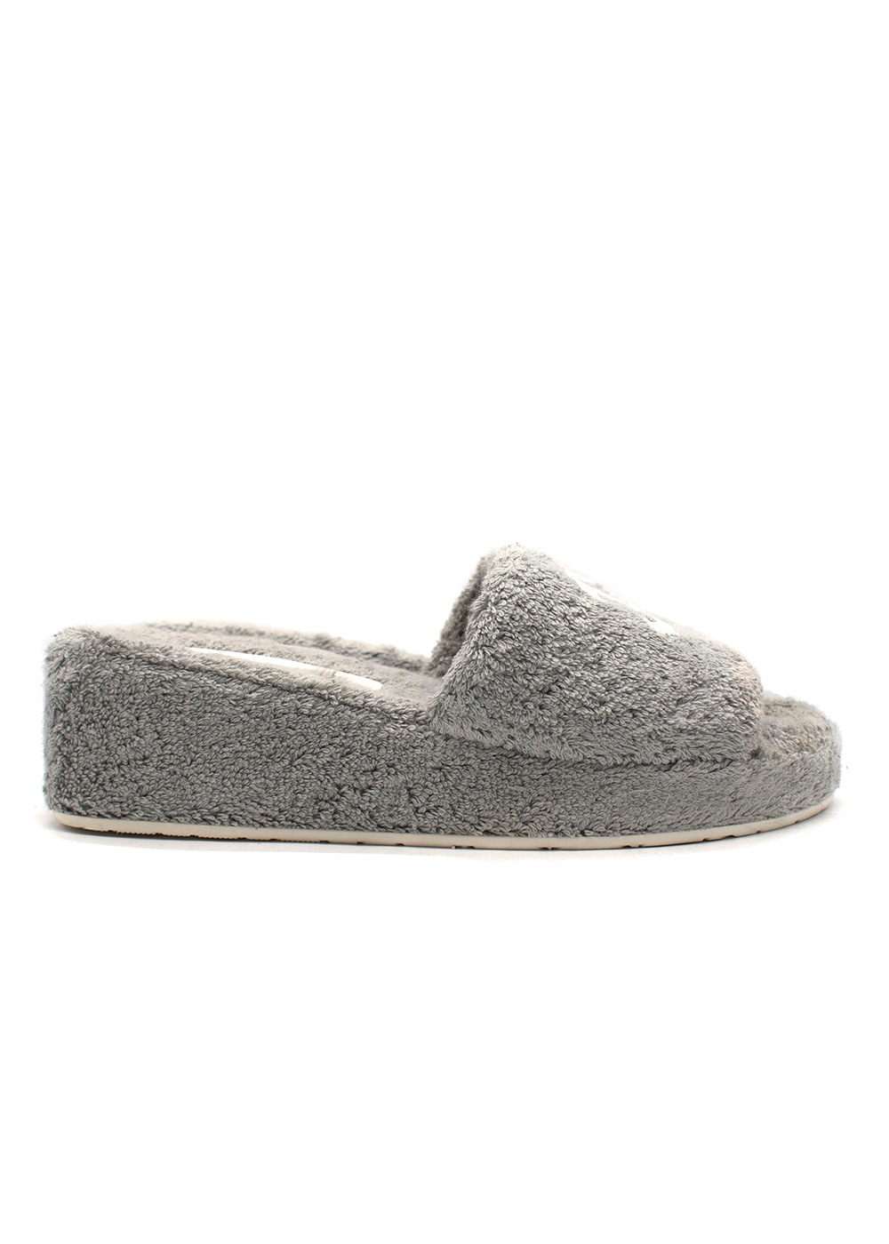 Preowned Chanel Grey Terry Cloth Slides Size 37 fabric