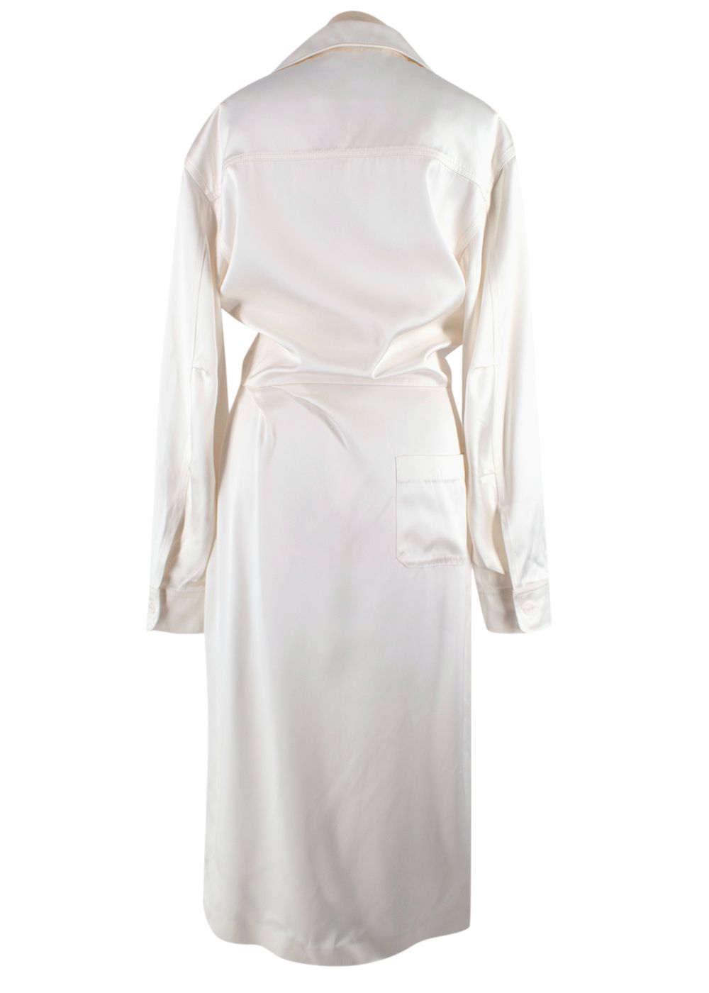 Off White Duchess Twist Midi Dress Size S Ivory viscose