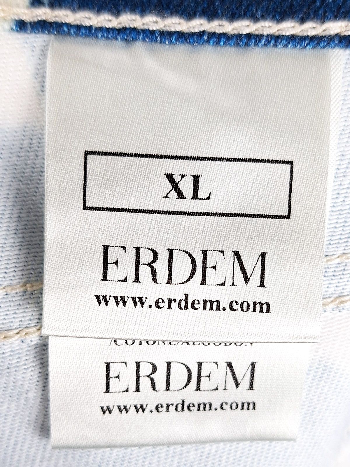 Men's Erdem Blue Floral Bleached Oliver Jeans Size XL Navy Blue/Off White cotton/elastane