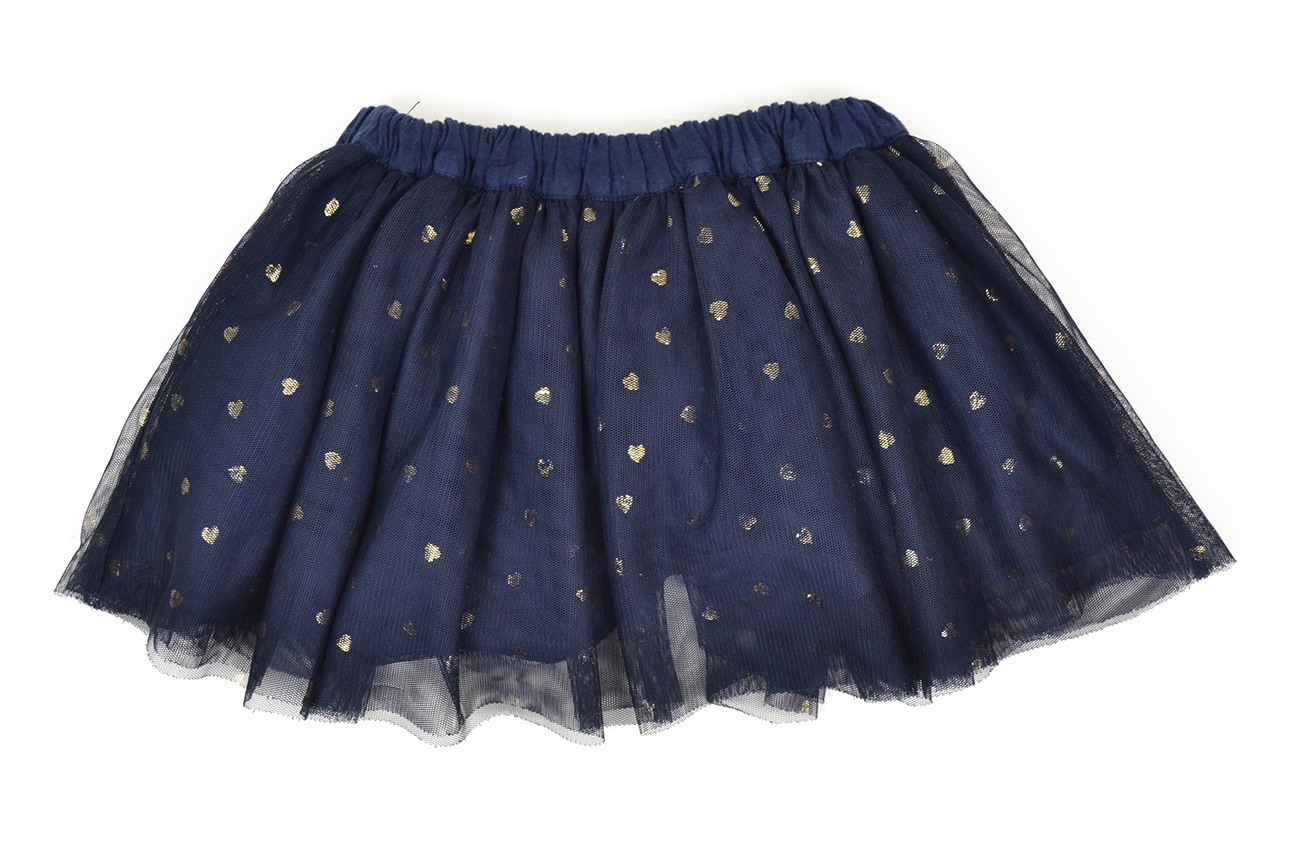 Boys Preowned Stella McCartney Navy  gold polka-dot tulle skirt Size 3 Years blue polyester