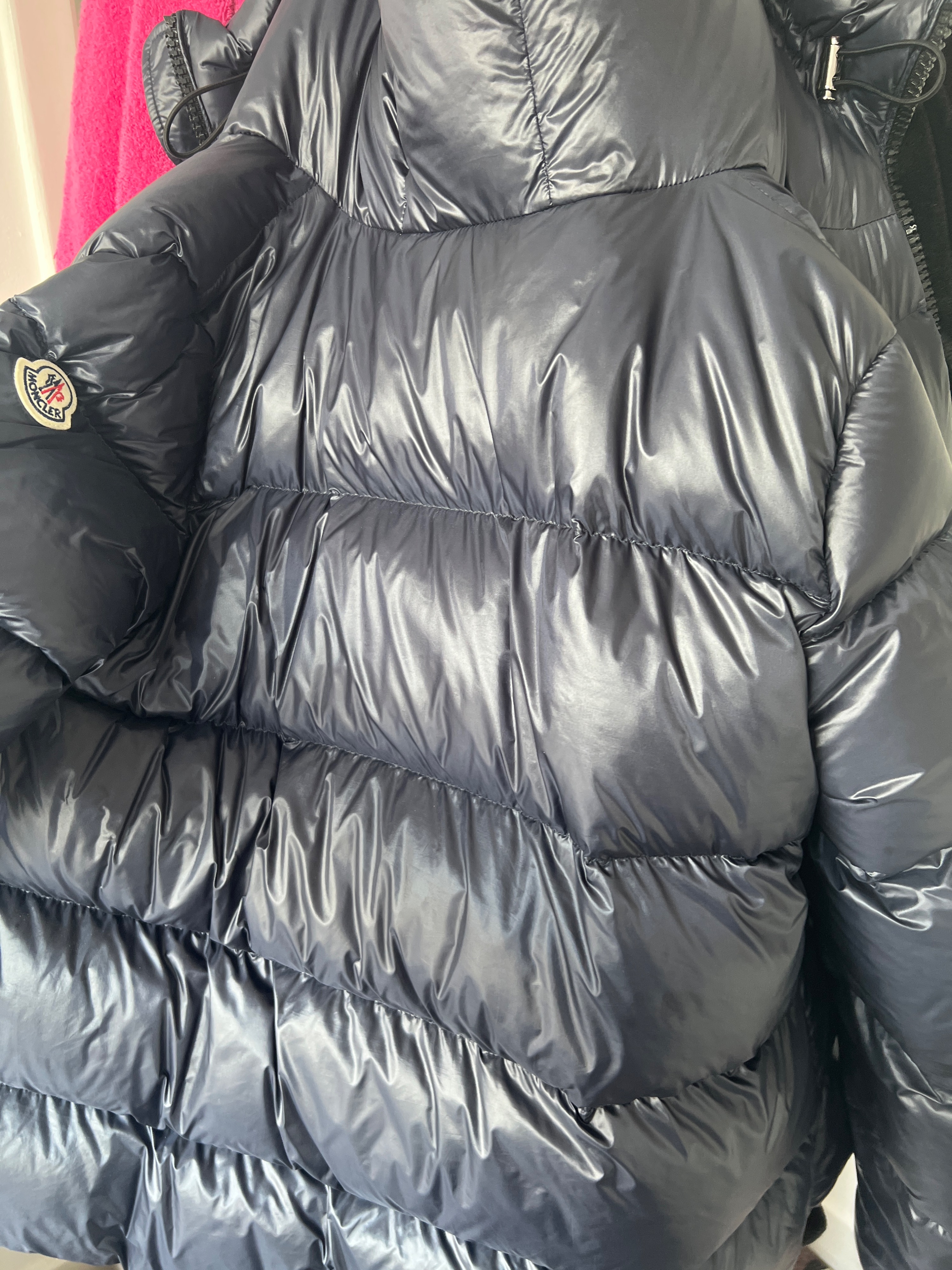 Preowned Moncler Navy Seritte Puffer Jacket Size M Navy blue nylon