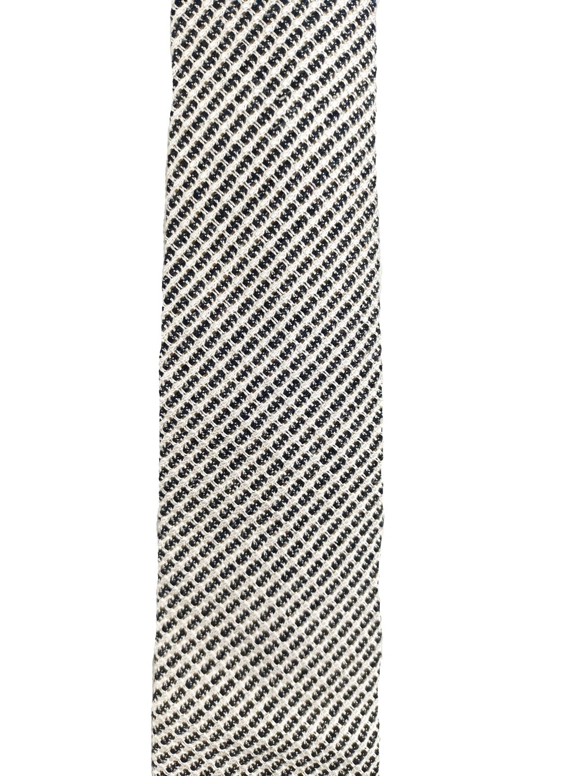 Men's Thom Sweeney Black  white woven silk tie Grey