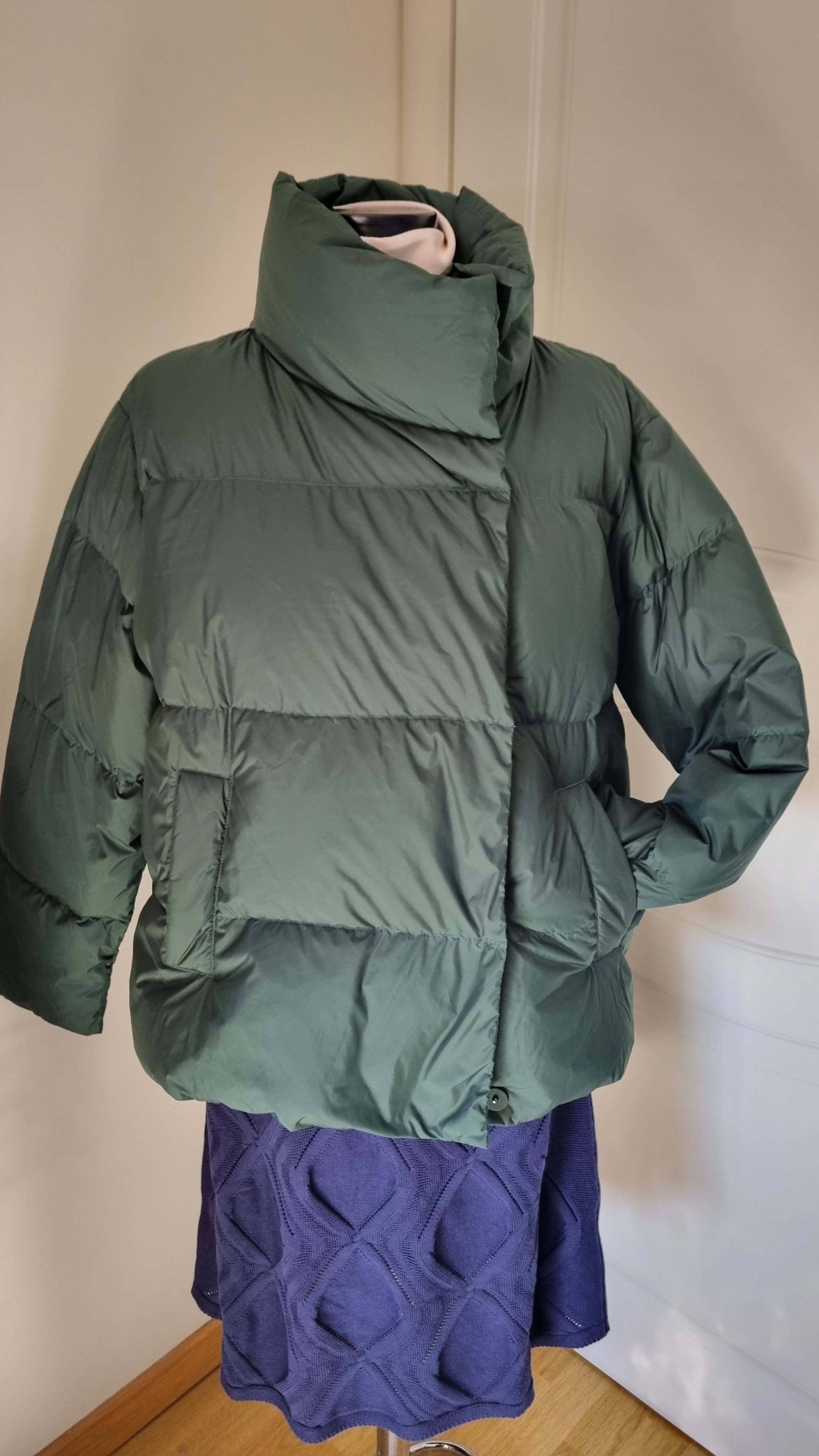 Weekend Max Mara Green Ragno Puffer Jacket Size XL poliester