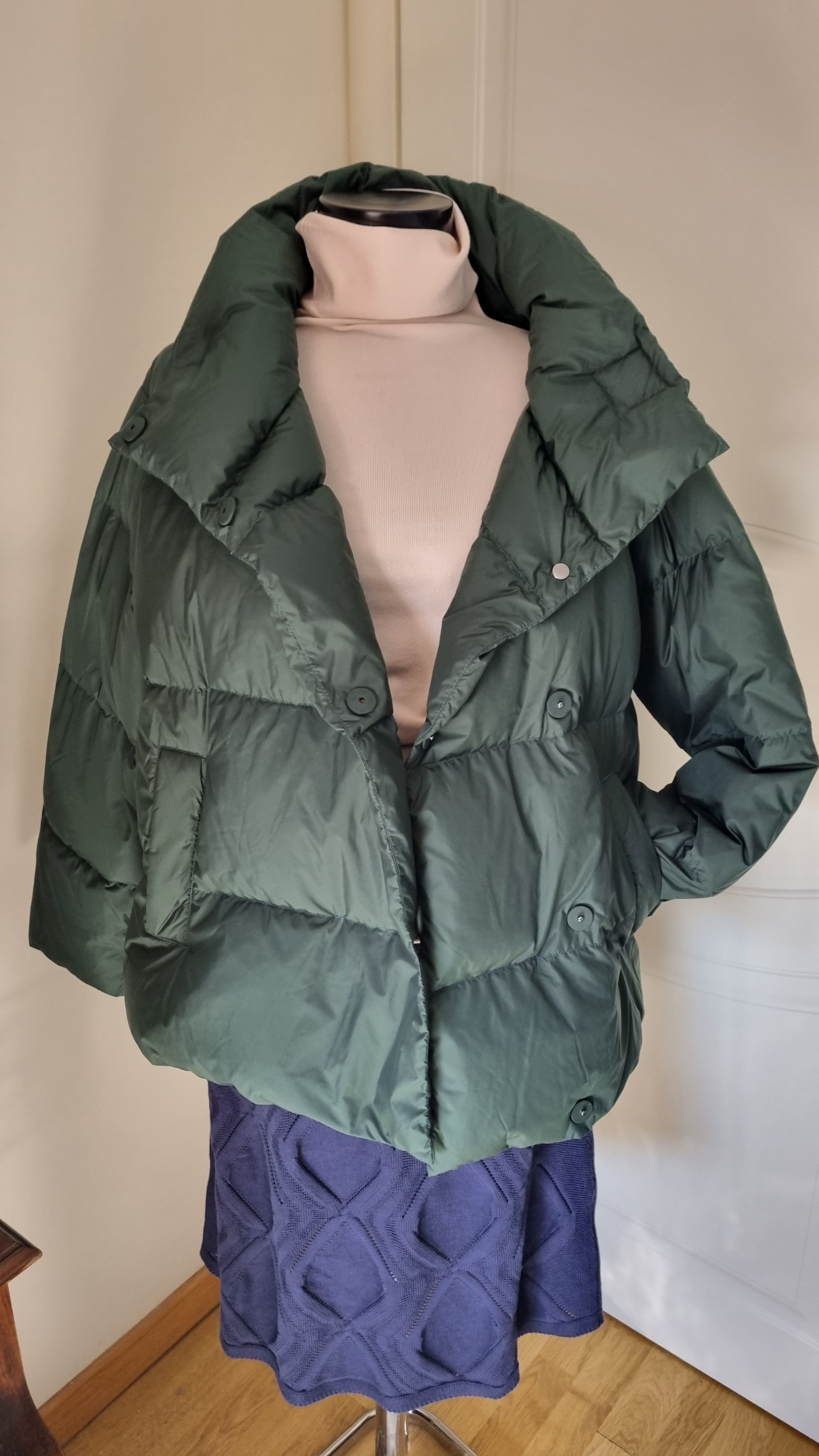 Weekend Max Mara Green Ragno Puffer Jacket Size XL poliester