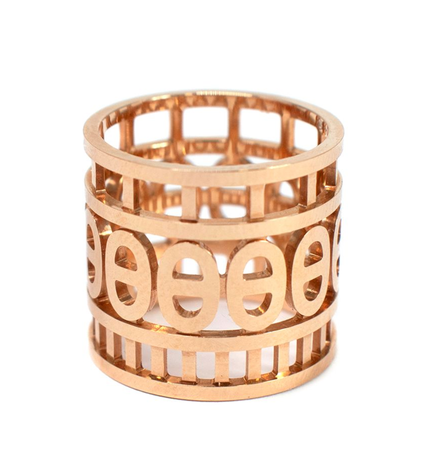 Hermes 18kt Rose Gold Chaine d'ancre Divine ring large model pink gold