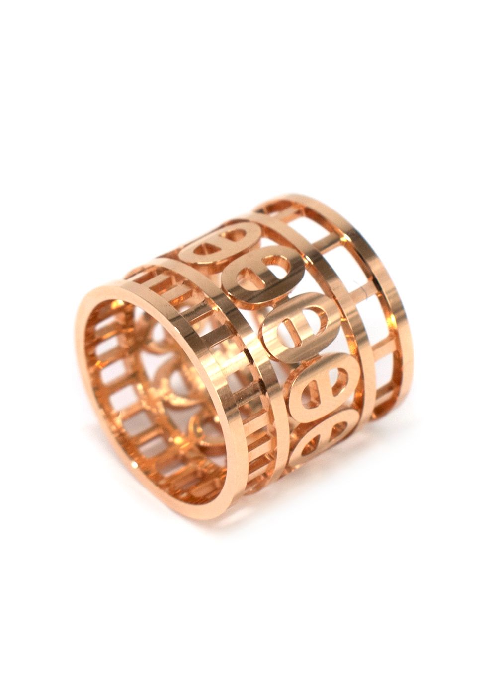 Hermes 18kt Rose Gold Chaine d'ancre Divine ring large model pink gold