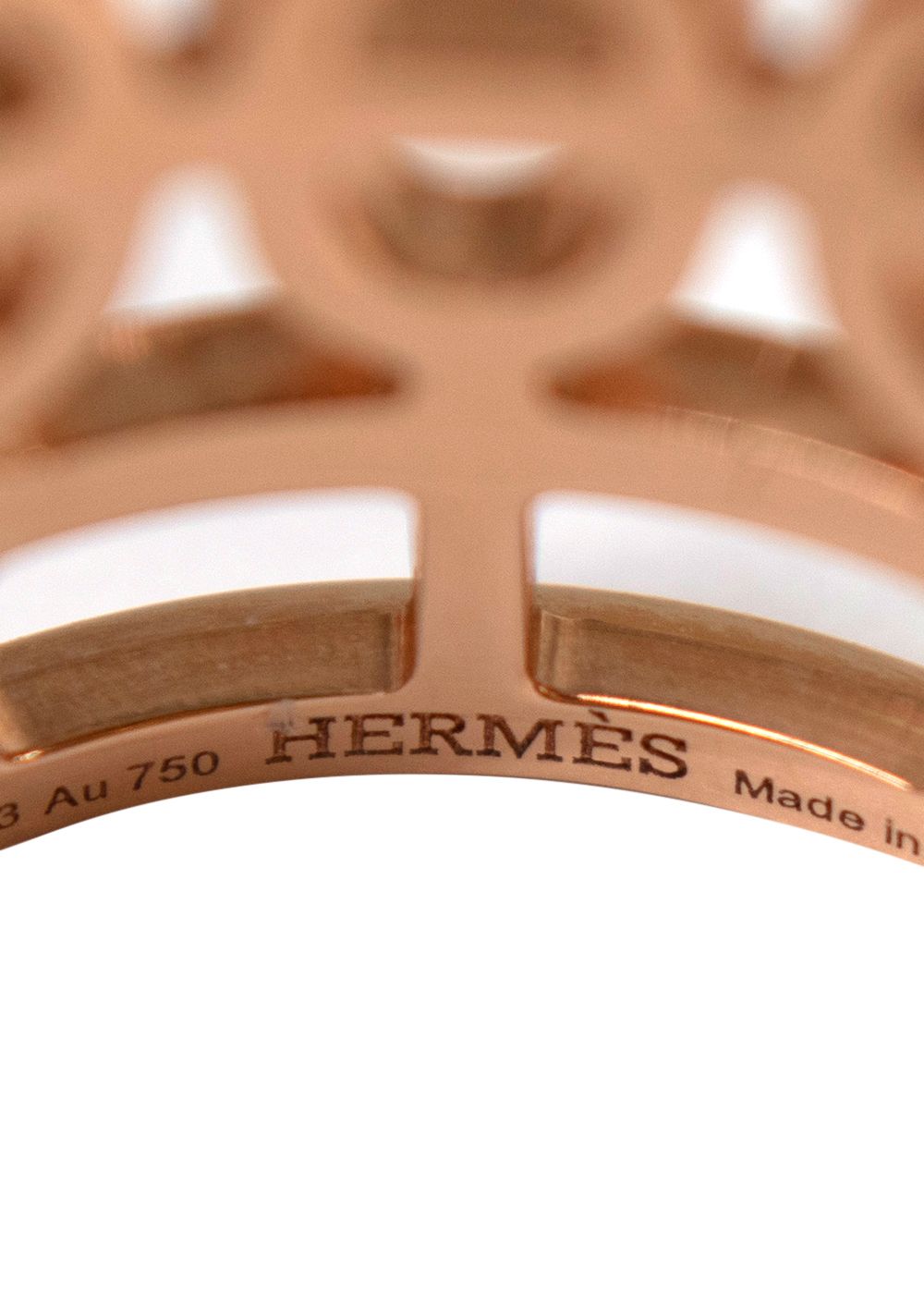 Hermes 18kt Rose Gold Chaine d'ancre Divine ring large model pink gold