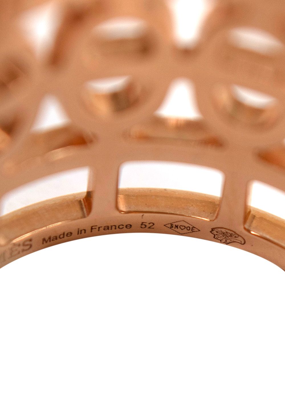 Hermes 18kt Rose Gold Chaine d'ancre Divine ring large model pink gold