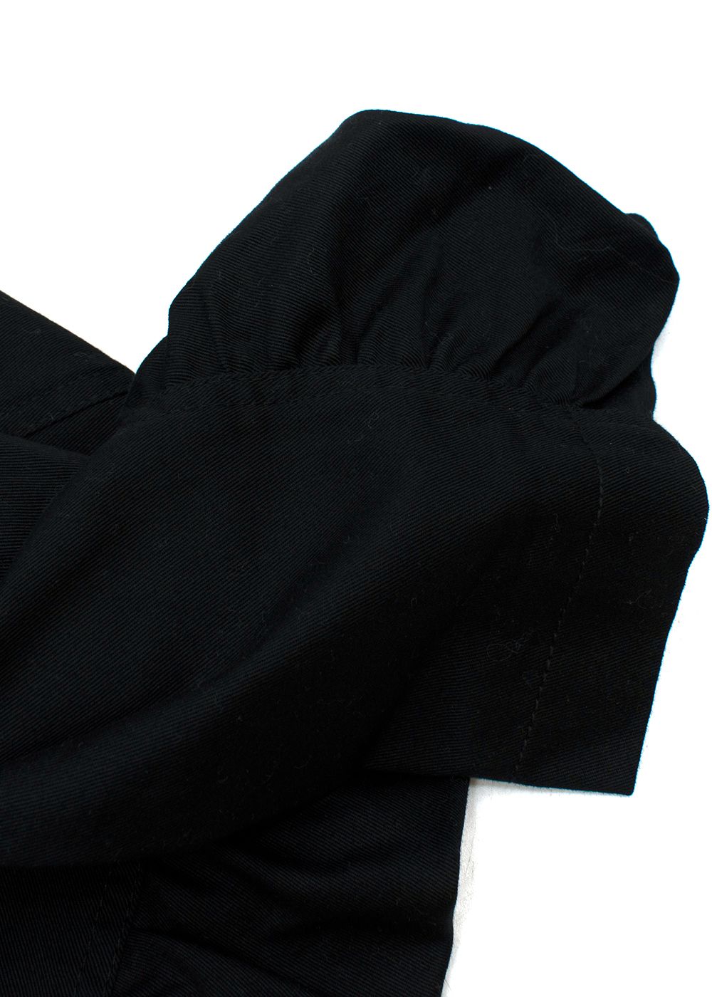 Preowned Tibi Black Ruched Leg Cotton Trousers Size XXS