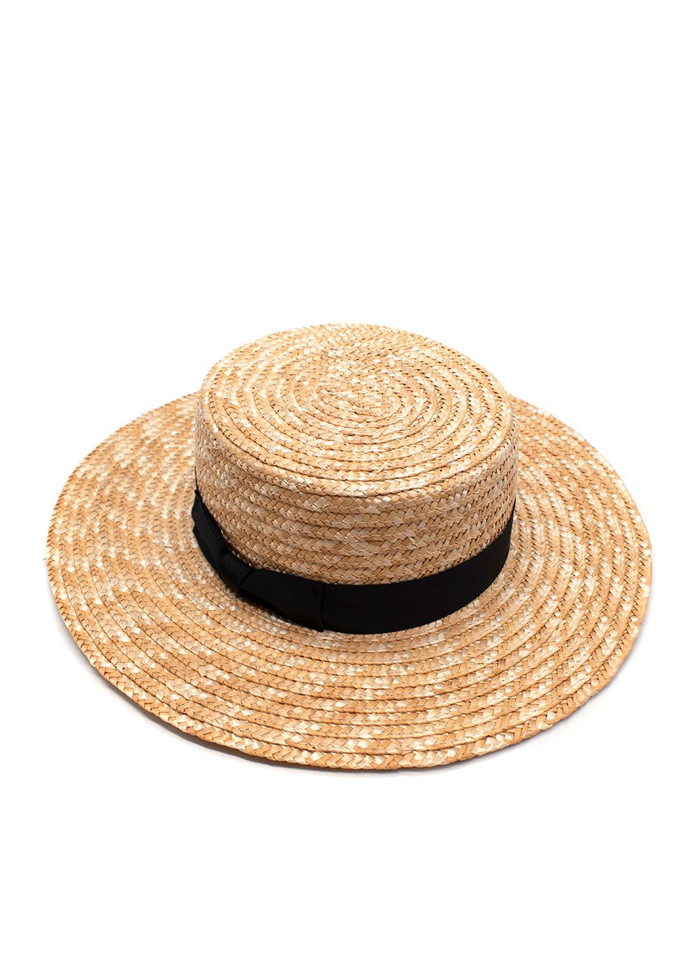 Lack of Colour Beige Straw Spencer Boater Hat Size S wheat straw