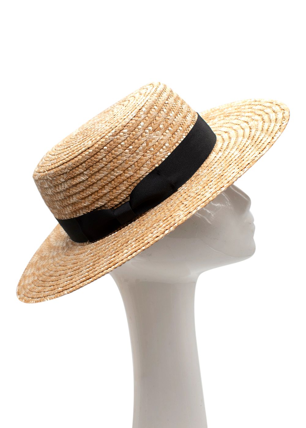 Lack of Colour Beige Straw Spencer Boater Hat Size S wheat straw