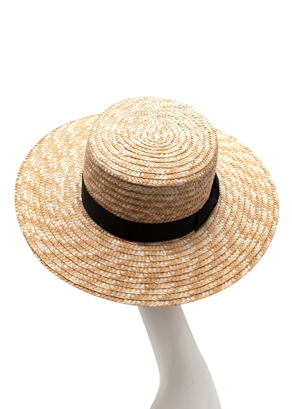 Lack of Colour Beige Straw Spencer Boater Hat Size S wheat straw