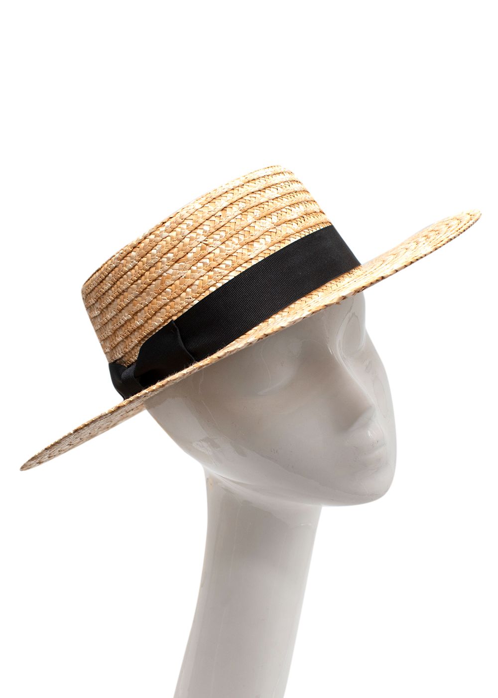 Lack of Colour Beige Straw Spencer Boater Hat Size S wheat straw