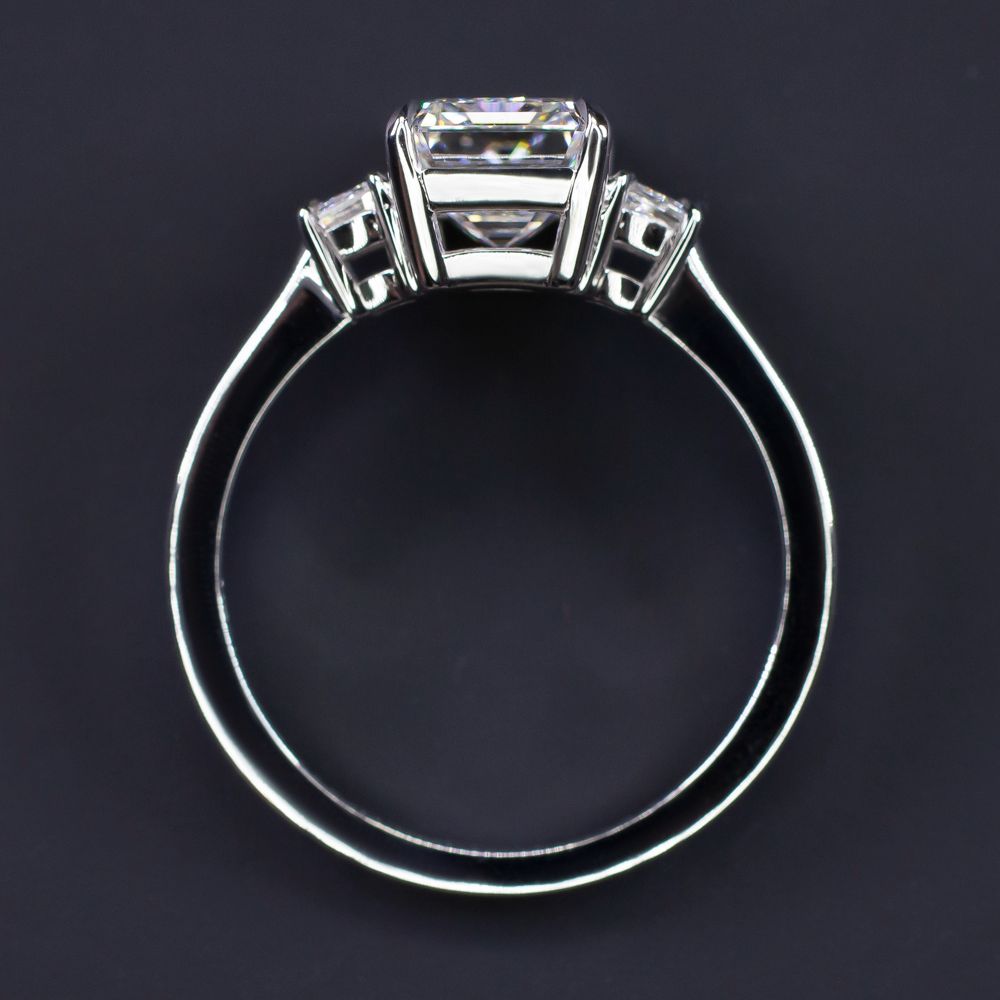 Verde 2ct IGI Lab-grown Emerald Cut Diamond Ring Silver k white gold/lab-grown diamond