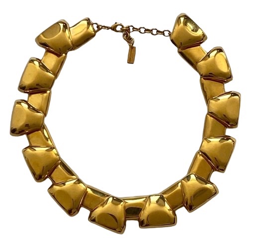 Saint Laurent Gold Tone Chunky Necklace metal