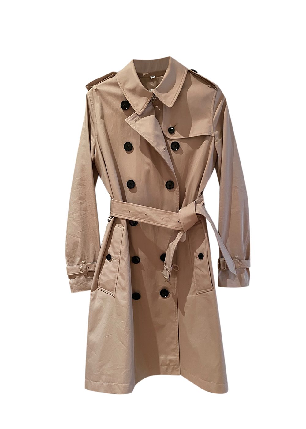 Preowned Burberry Beige Double Breasted Trench Coat Size XS Burberry Honey cotton outer/cotton inner