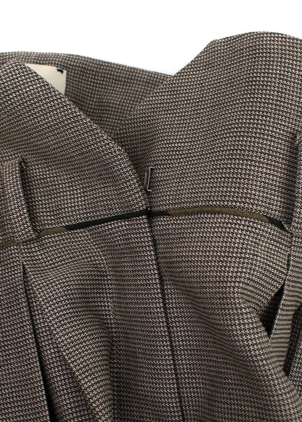 Fendi Brown Houndstooth Tailored Trousers Size XS Grey wool