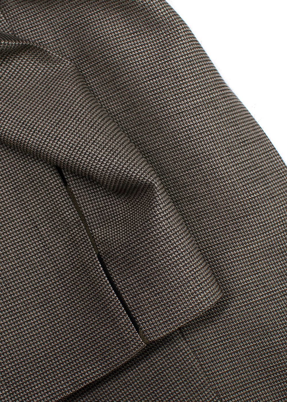 Fendi Brown Houndstooth Tailored Trousers Size XS Grey wool