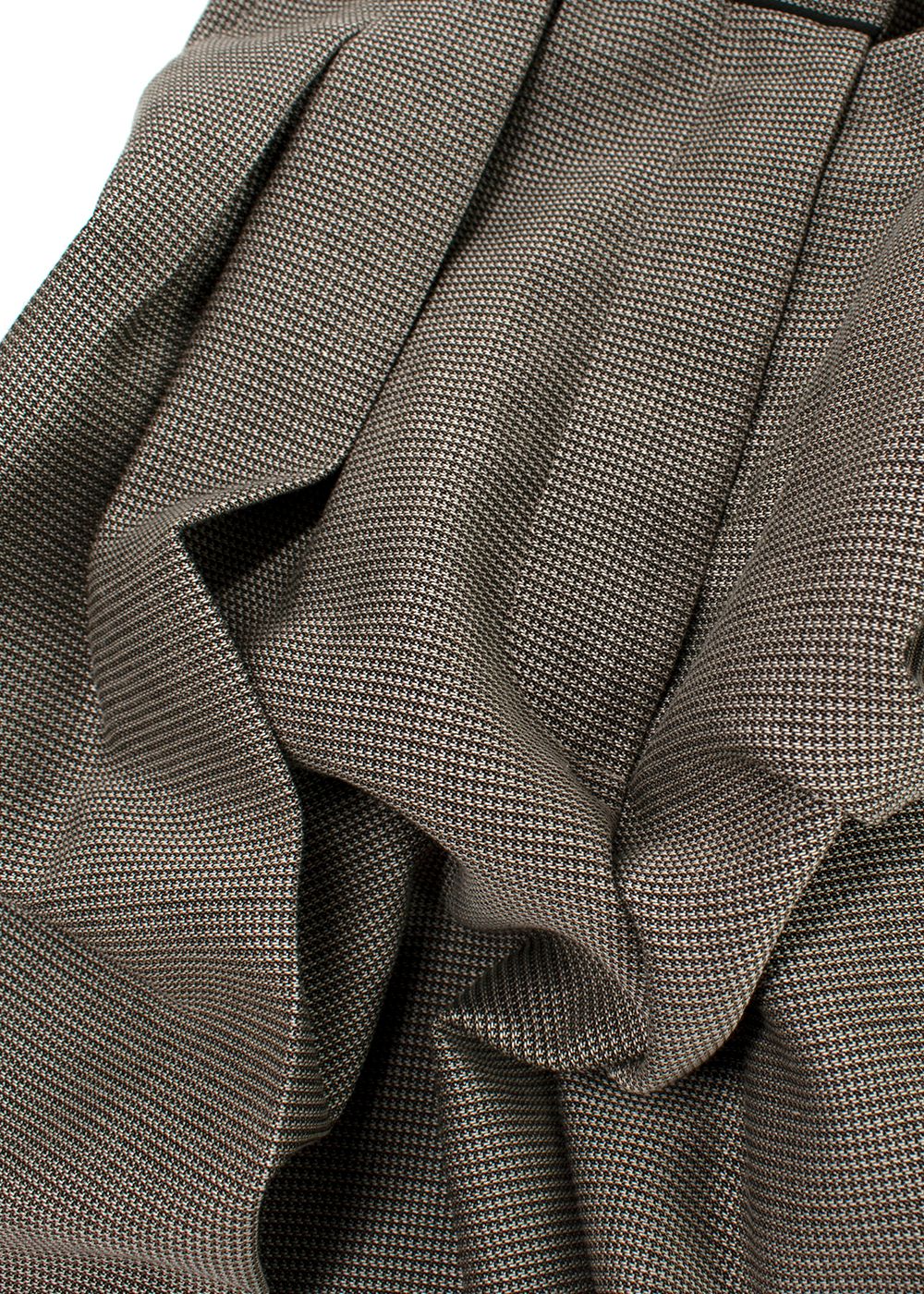 Fendi Brown Houndstooth Tailored Trousers Size XS Grey wool