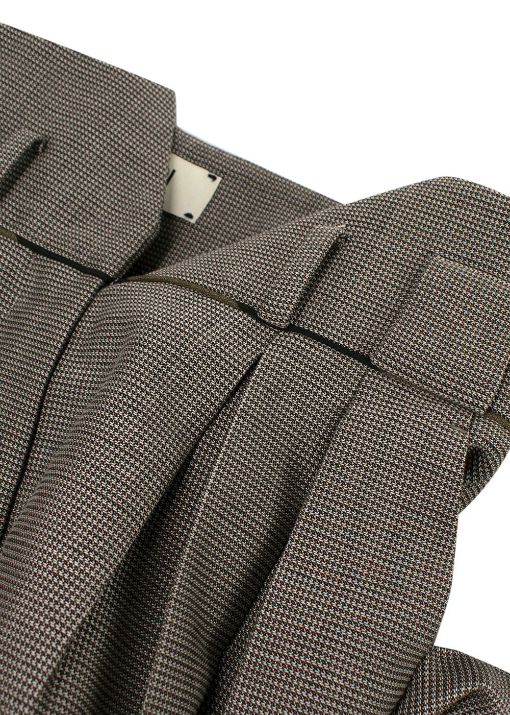 Fendi Brown Houndstooth Tailored Trousers Size XS Grey wool