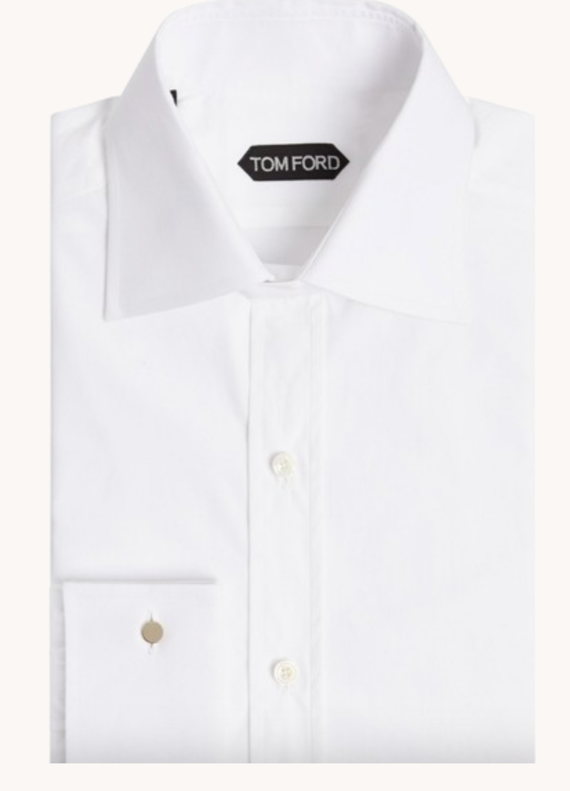 Men's Tom Ford White Slim-Fit French Cuff Shirt Size 16 cotton