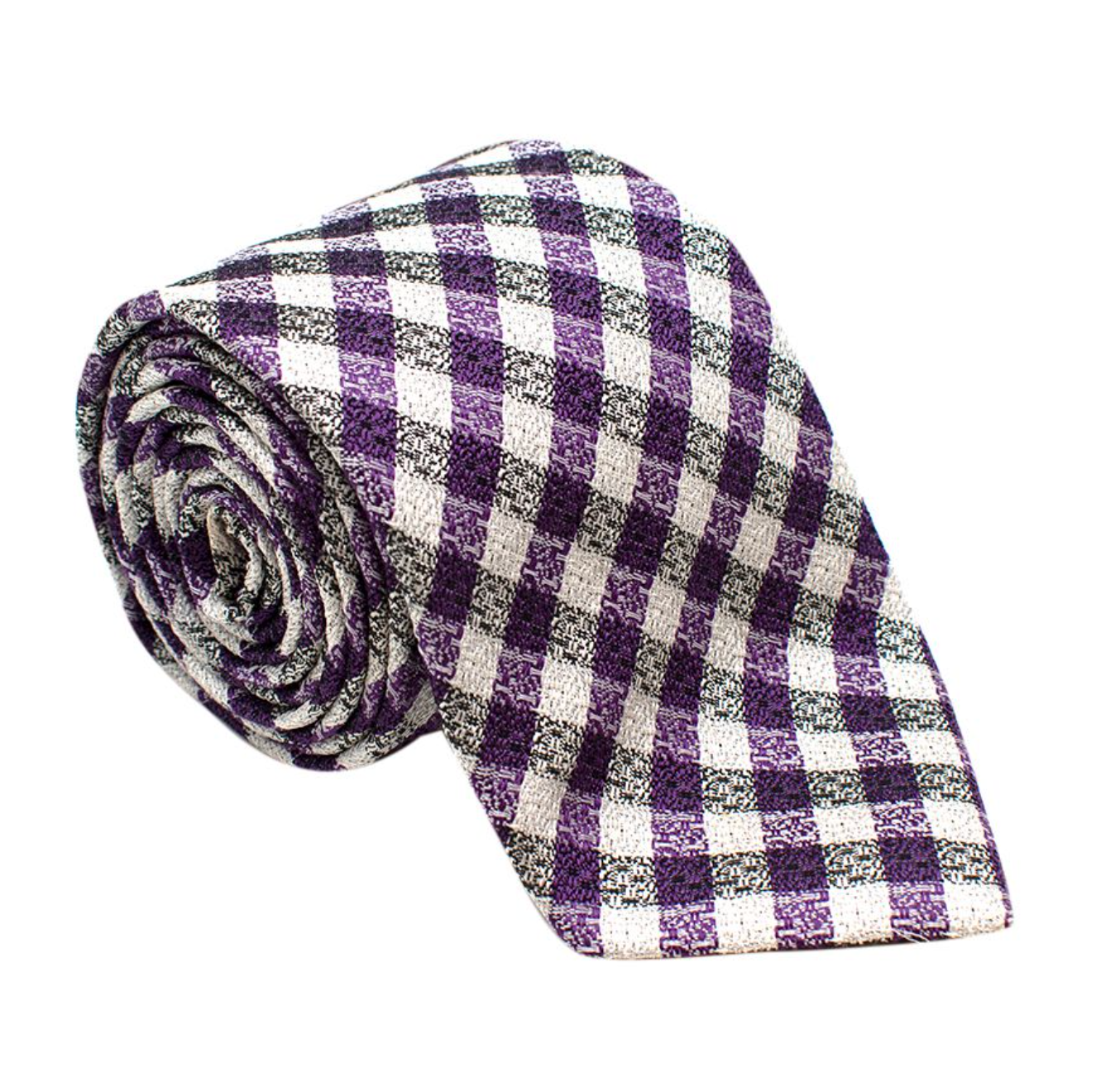 Men's Cremieux Purple Checked Silk Tie