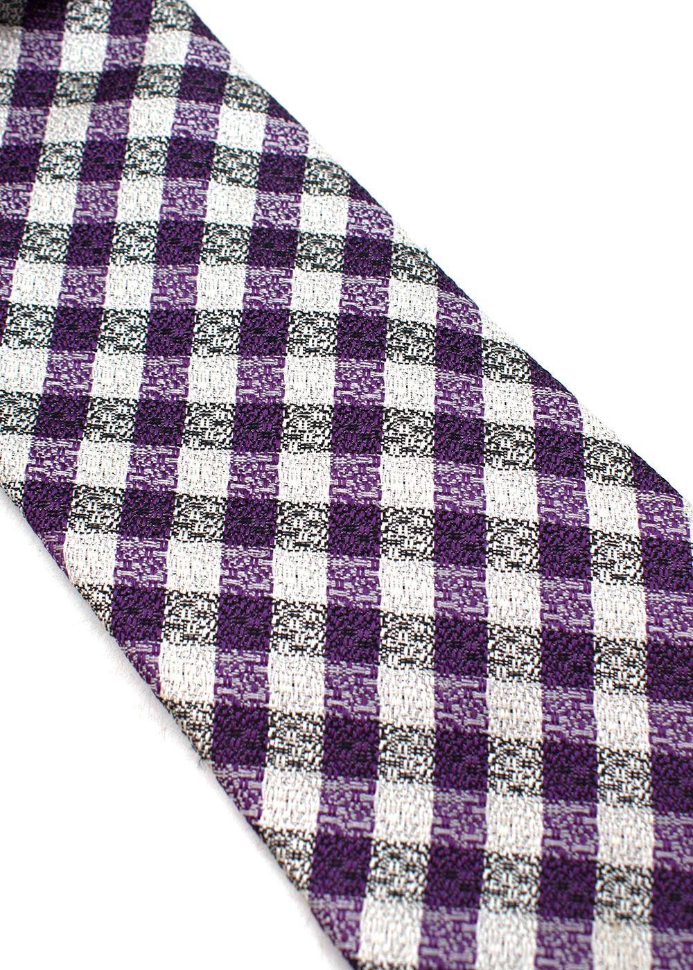 Men's Cremieux Purple Checked Silk Tie