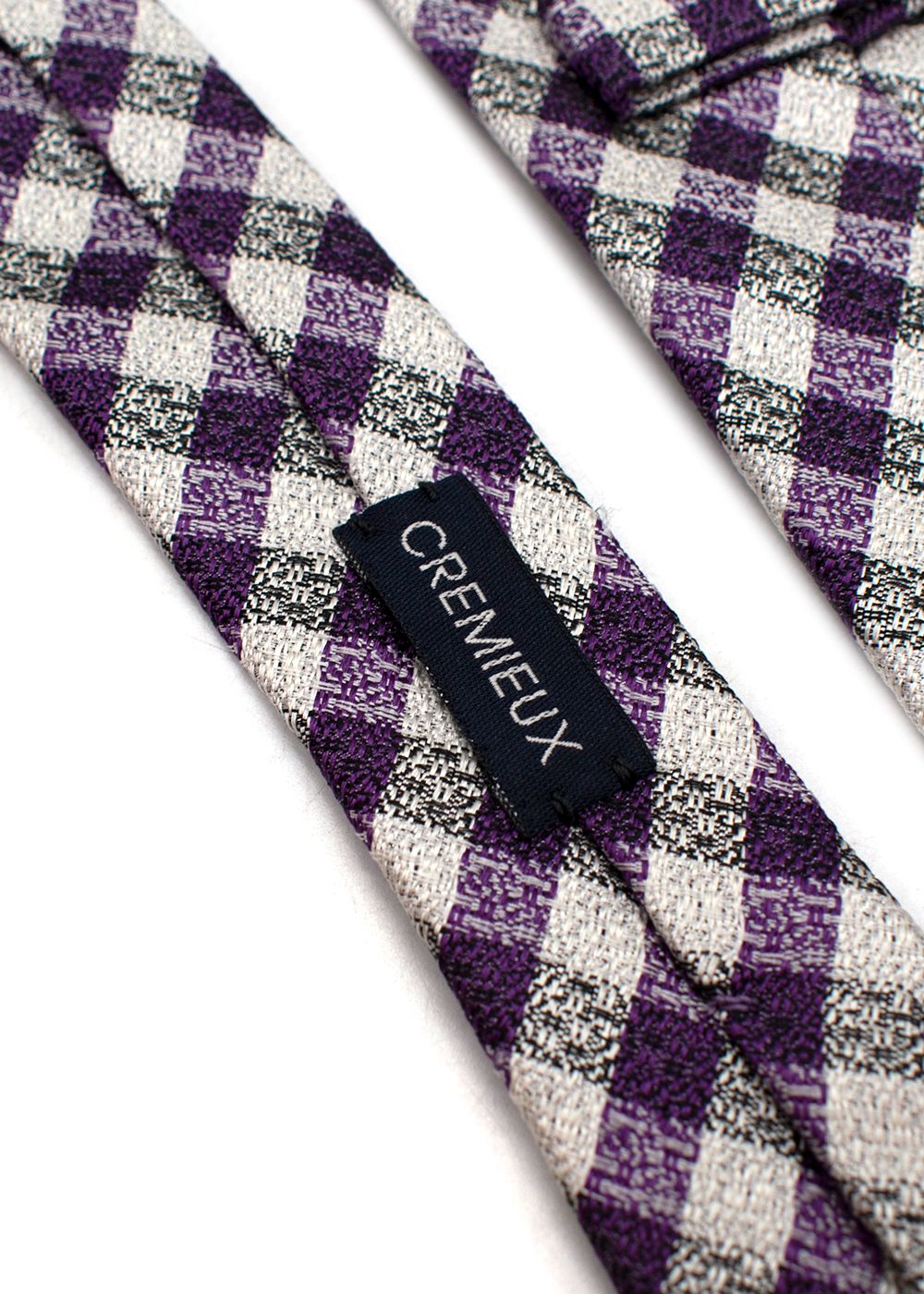 Men's Cremieux Purple Checked Silk Tie