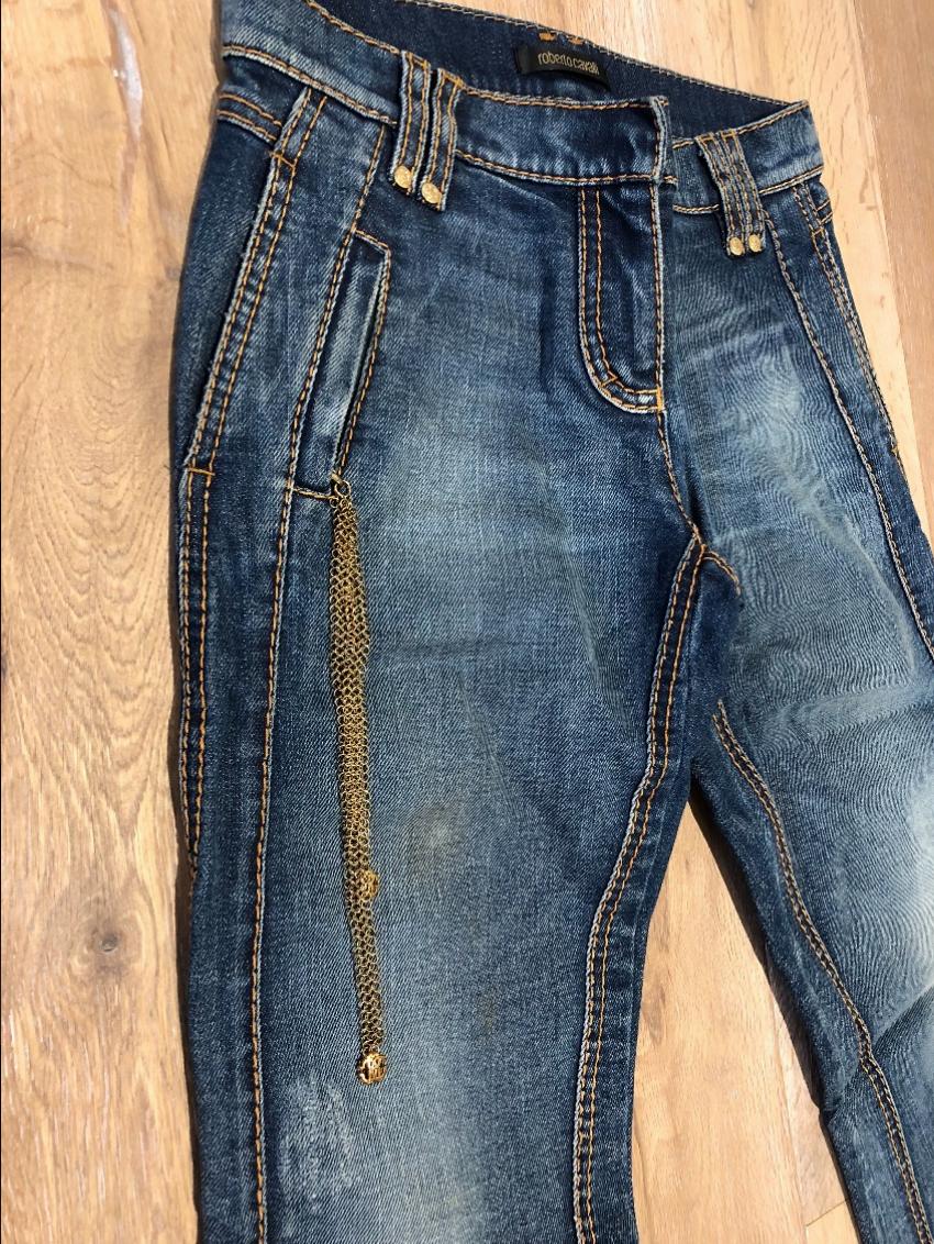 Preowned Roberto Cavalli Denim Jeans Size XS Blue cotton