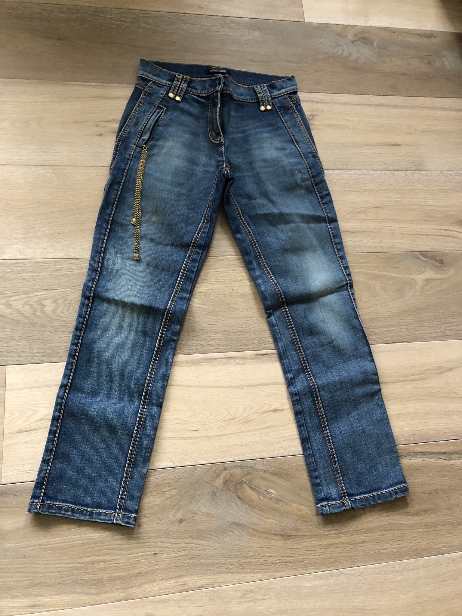 Preowned Roberto Cavalli Denim Jeans Size XS Blue cotton