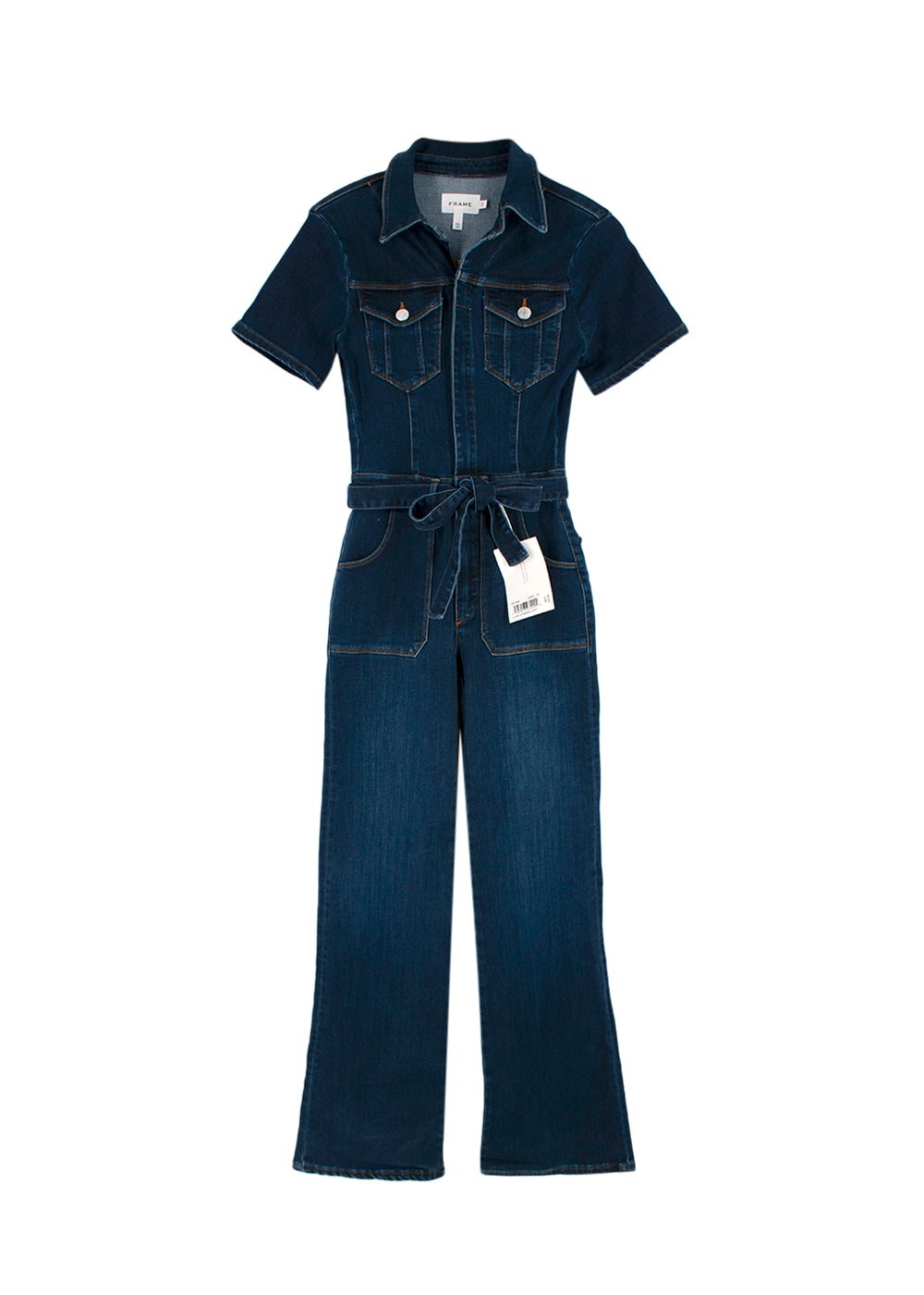 Frame Navy Denim Jumpsuit Size XS cotton