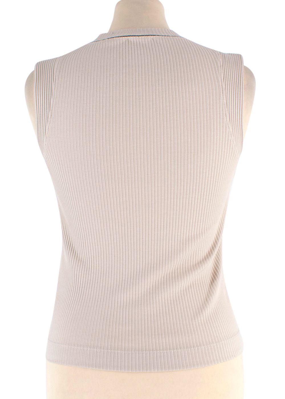 Brunello Cucinelli Beige Ribbed Tank Top Size S cotton