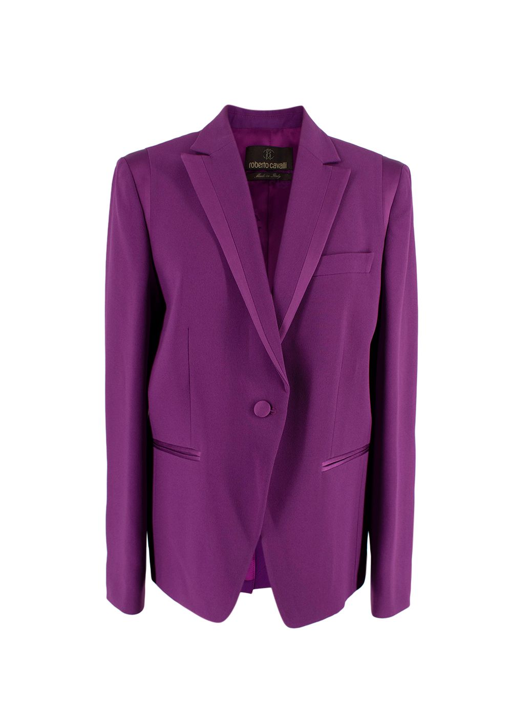 Roberto Cavalli Purple Single-breasted Blazer Size L viscose