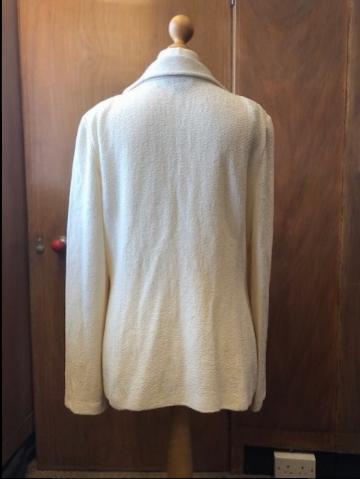 Preowned St John Cream Knit Jacket Size M wool