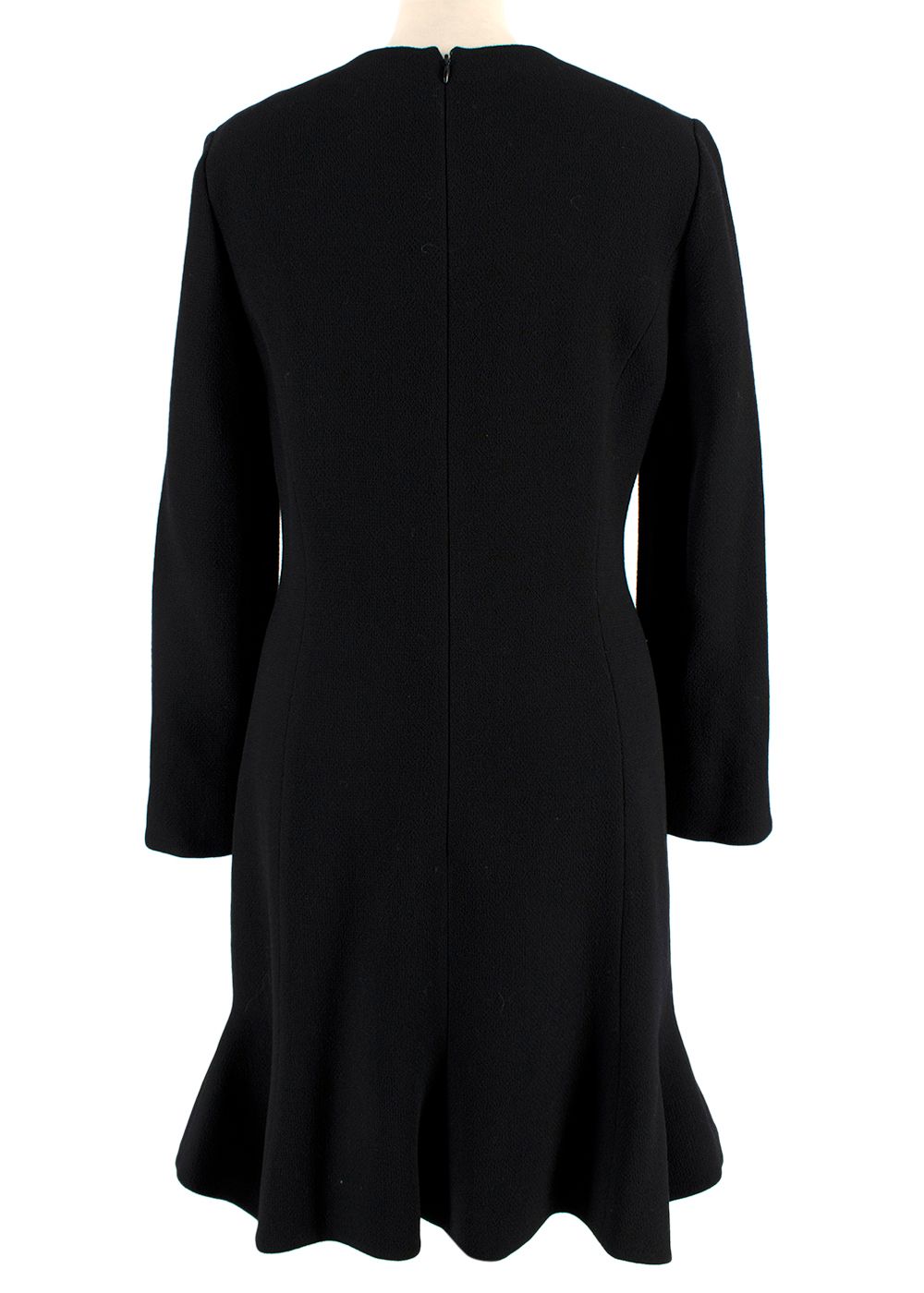 Dior Black Virgin Wool Crepe Dress Size S