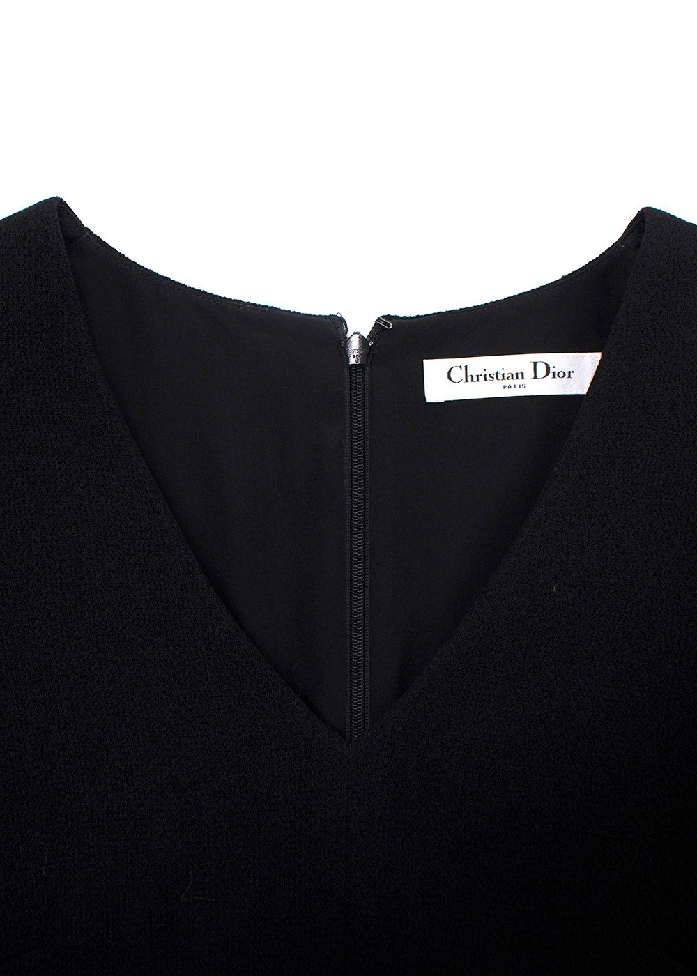 Dior Black Virgin Wool Crepe Dress Size S