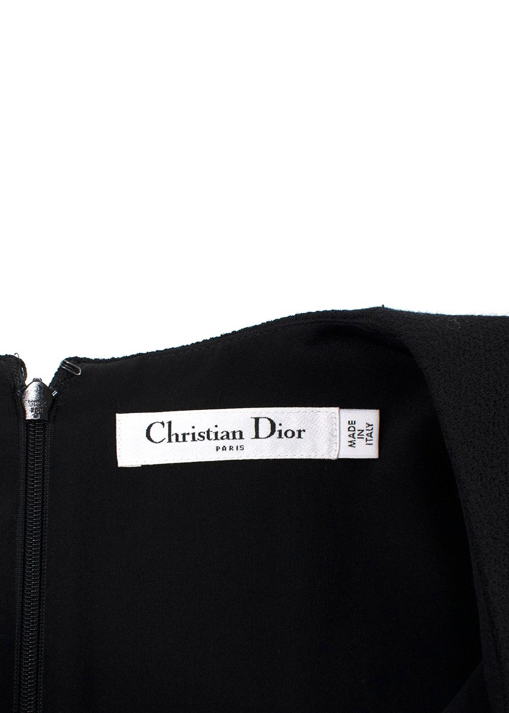 Dior Black Virgin Wool Crepe Dress Size S