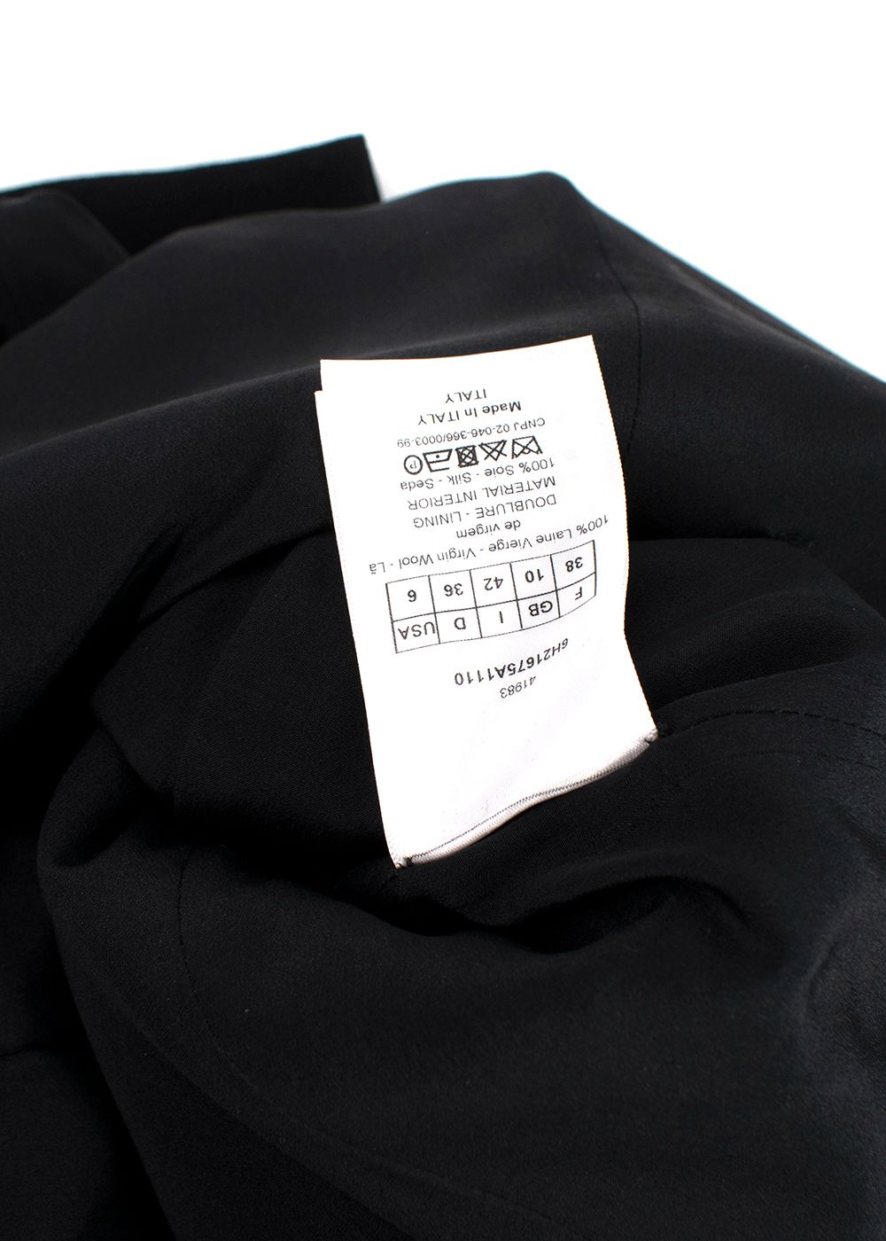 Dior Black Virgin Wool Crepe Dress Size S