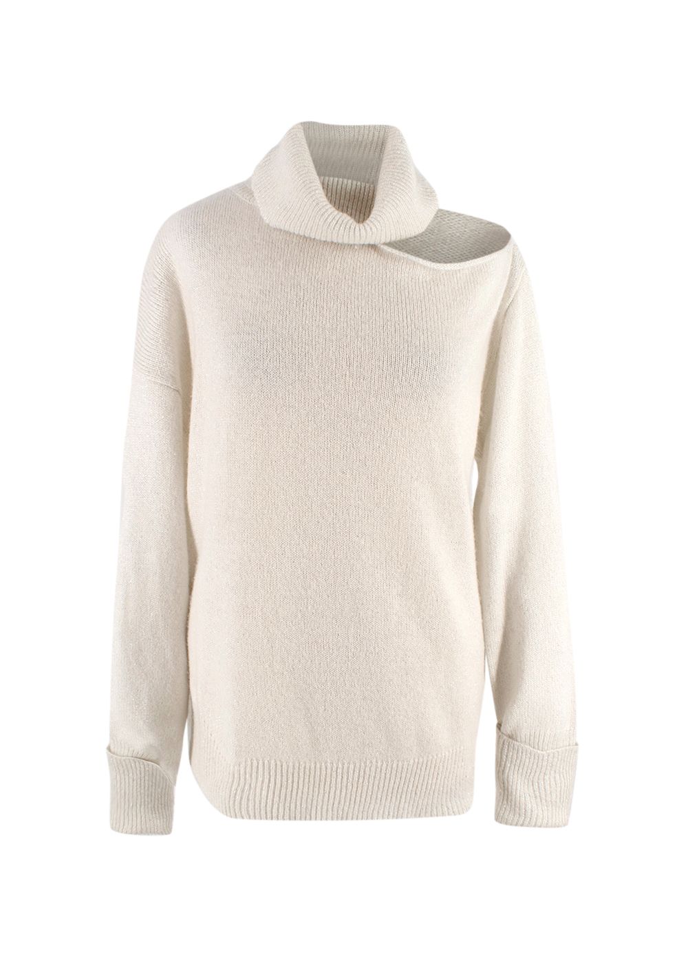 Paige Metallic Cream Raundi Wool Blend Jumper Size M viscose